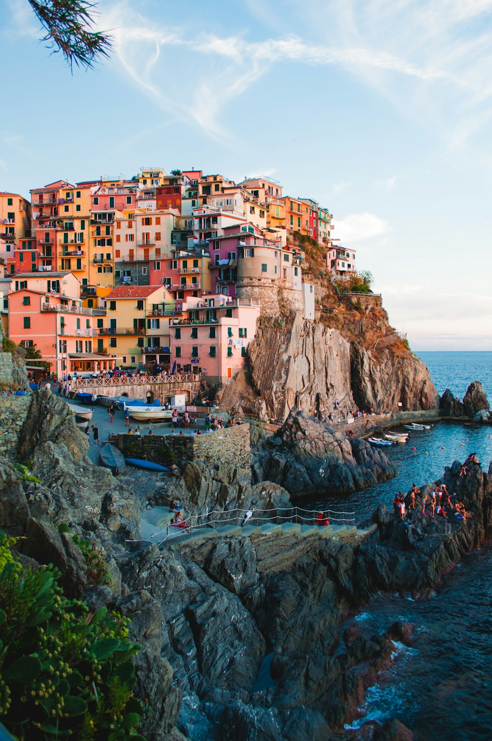 Colorful homes above the Cinque Terre coastline